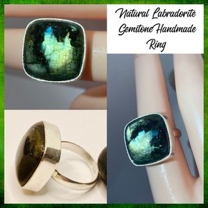 Radiant Labradorite Gemstone Handmade Ring